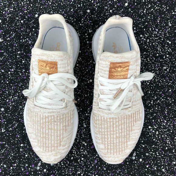 Worn 1x ADIDAS Swift Run Running Shoes Sneakers White Copper Metallic Sz. 11 US - Picture 4 of 7